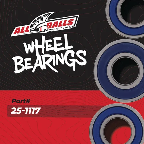 Vista 2 de All Balls 25-1117 Kit de rodamientos de rueda trasera, rojo