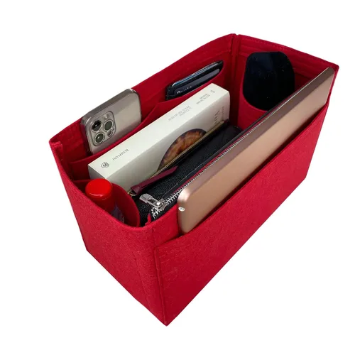 Vista 7 de Purse Organizer compatible with Telf** Bag, Large Organizer Medium Cup Holder, Handmade 2mm Premium Felt Insert with Silver Zipper, Snug Sturdy Fit
