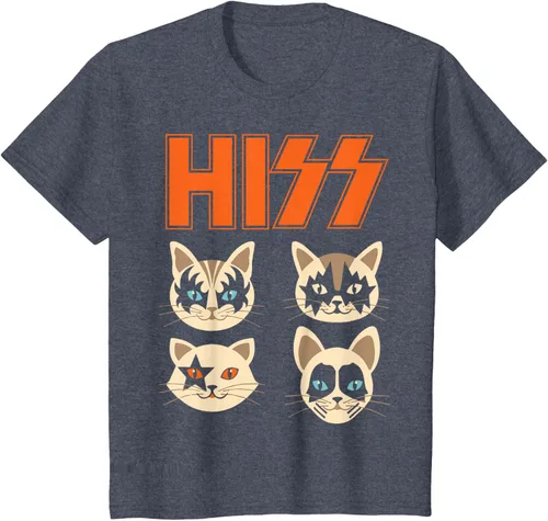 Vista 82 de Camiseta Hiss Funny Cats Kittens Rock Rockin, Negro
