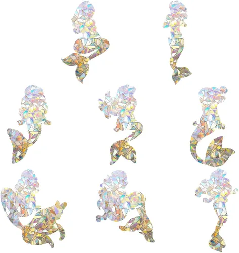 Vista 9 de GORGECRAFT 16 calcomanías de ángel para ventana, diseño de hadas, anticolisión, arco iris, para pájaros, pegamentos de huelga de pájaros, película