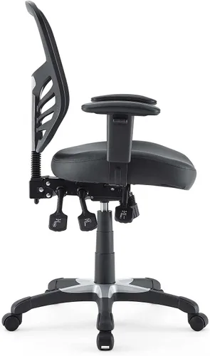 Vista 7 de Modway silla de oficina articulada, color verde, Vinilo, Vinilo negro
