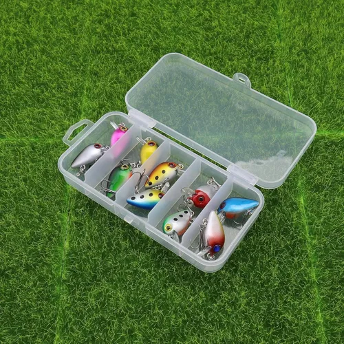 Vista 7 de Create idea 10 señuelos de pesca con gancho agudo, crankbaits mini cebos duros de pesca artificiales para trucha, lubina, agua dulce y salada