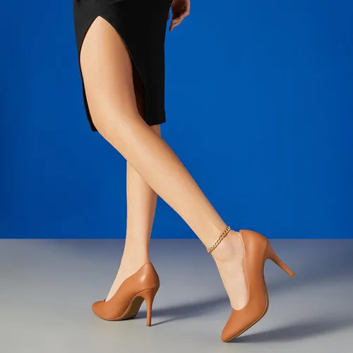 Vista 4 de Trary Zapatos de tacón alto de aguja para mujer, punta cerrada, clásica, sexy, de 3.5 pulgadas, para vestido de boda, trabajo, fiesta, zapatos