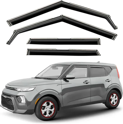 Vista 48 de Deflectores de ventana tintados ahumados en canal para ventana lateral, viseras de ventilación, protectores de lluvia, compatibles con Accord