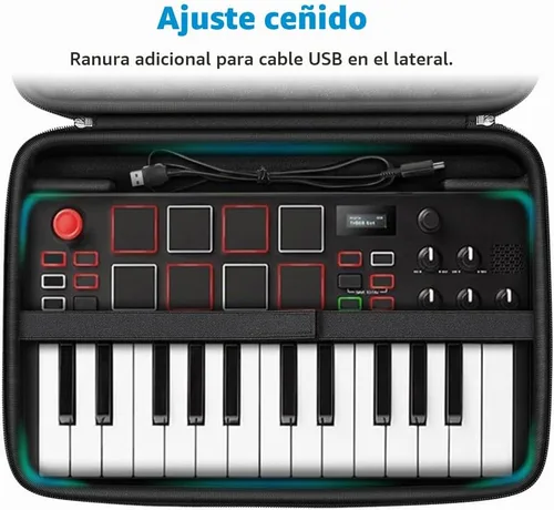 Vista 4 de FINPAC Estuche de transporte semiduro para AKAI Professional MPK Mini MKII
