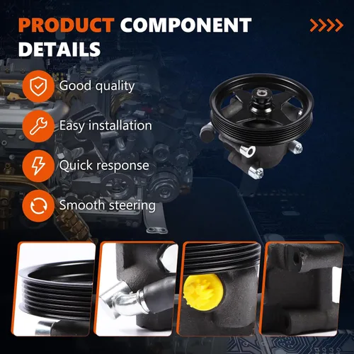 Vista 3 de Bomba de dirección asistida 20-312P1 Compatible con Expedition 2003-2006, F-150 2004-2008, Mark LT 2006-2008, Navigator 2003-2006 Número OE 96-312