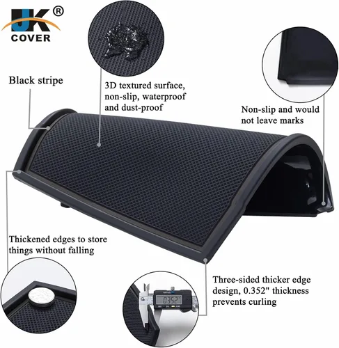 Vista 6 de JKCOVER Tapetes para Tablero Compatibles con Subaru Crosstrek/Impreza 2018-2023 y Subaru Forester 2019-2024 Accesorios Tapetes de Goma para Consola