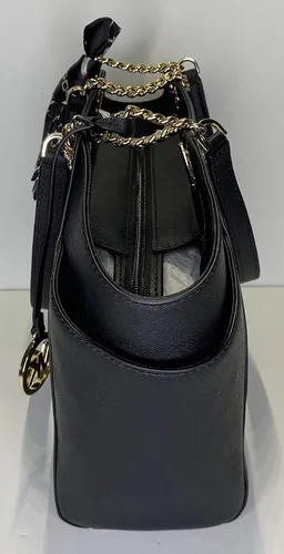 Vista 9 de Michael Kors Jet Set - bolsa de hombro para viaje con cadena grande billetera triple Michael Kors Jet Set negro L
