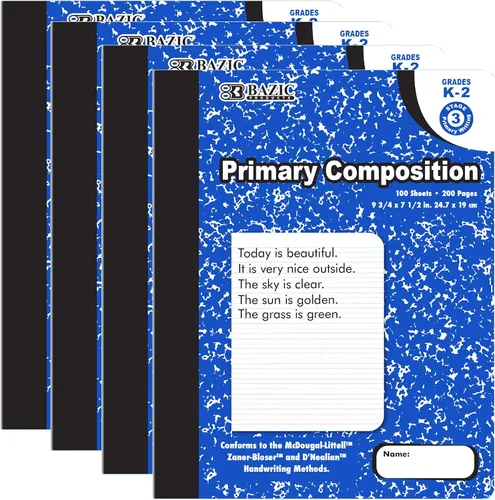 Vista 10 de BAZIC PRODUCTS Libro de composición de mármol primario de 100 unidades, para oficina de notas escolares
