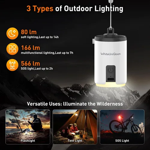 Vista 4 de Bomba de aire para inflables, mini bomba de aire con batería de 1600 mAh y luz de campamento recargable por USB para inflar rápidamente, desinflar