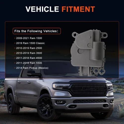 Vista 2 de Actuador de puerta de mezcla de aire HVAC para Dodge Ram 1500 2009-2021 Dodge Ram 2500/3500 2010-2019 Ram 4500/5500 2011-2019 - Actuador de puerta