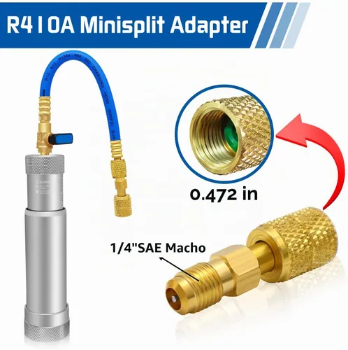 Vista 8 de Kit de Inyector de Aceite y Tinte de AC Boltigen, Herramientas de Inyección de Aceite y Tinte de A/C con Acoplados Rápidos Ajustables R134a R1234YF