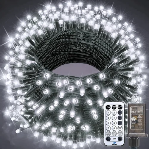 Vista 16 de Minetom Luces LED para árbol de Navidad de 50 pies, 1000 luces LED para exteriores, cuerda de petardos para exteriores, 12 modos, temporizador