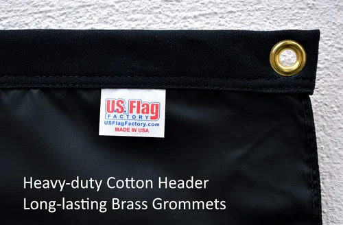 Vista 4 de US Flag Factory - Bandera estadounidense de línea roja fina de 3 x 5 pies (estrellas bordadas, rayas cosidas) para bomberos - SolarMax Nylon Outdoor