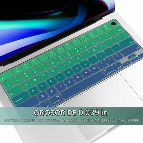Vista 5 de Batianda Funda de teclado de color degradado prémium para MacBook Pro de 14 pulgadas Pro de 16 pulgadas 2024 2023 M4 M3 M2 M1 Pro/Max Chip y MacBook