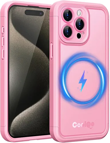 Vista 24 de COOLQO Funda magnética para iPhone 12, doble capa mate resistente a los arañazos, color negro