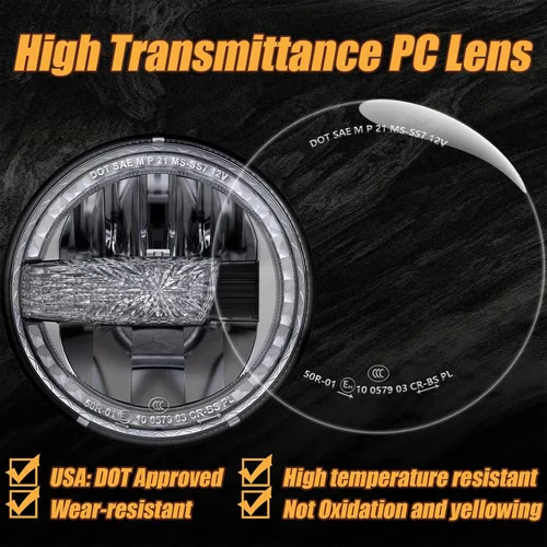 Vista 3 de 2023 Ultra brillo 7 pulgadas halo LED reflector redondo H6024 faro DRL haz alto y bajo estilo Bronco compatible con Jeep Wrangler TJ JK CJ Miata