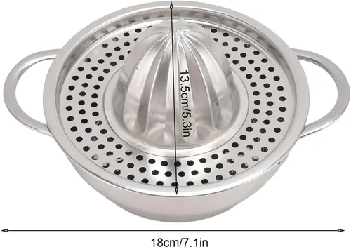 Vista 6 de Exprimidor manual de acero inoxidable Resistente a la erosión, fácil operación manual, exprimidor de limón para varias frutas, diseño compacto