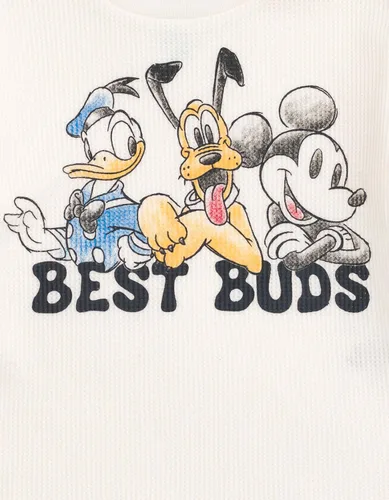Vista 5 de Disney Mickey Mouse Rey León Donald Duck Simba Plutón - Conjunto de camiseta y pantalones cortos de punto gofre para recién nacidos hasta niños