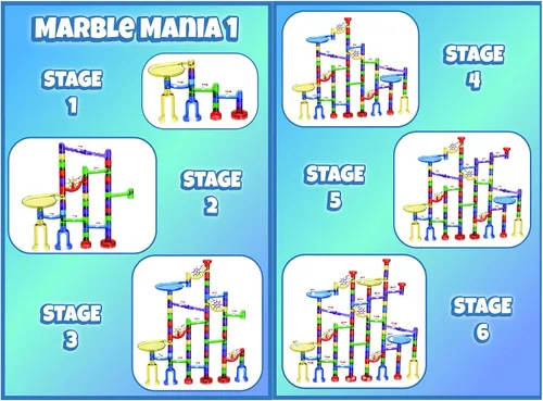 Vista 8 de Marble Mania Marble Run - Marble Runs para niños - 162 piezas más bañera