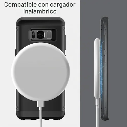 Vista 7 de JETech Funda resistente para Samsung Galaxy S8, color negro Protección de doble capa, diseño que absorbe los golpes