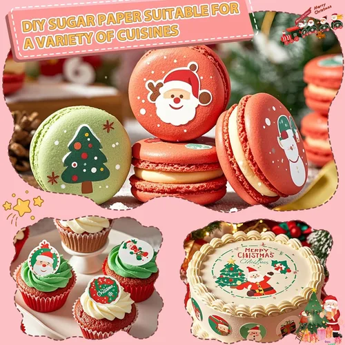 Vista 6 de ELFLUENT 25 hojas de papel comestible A4 de 11.7 x 8.3 pulgadas, hojas