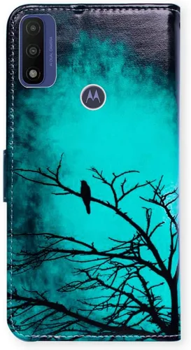 Vista 7 de Bcov Funda de piel con tapa para teléfono Motorola Moto G Pure/Power 2022 - Patrón de pájaro negro, ranura para tarjetas, bloqueo magnético, función
