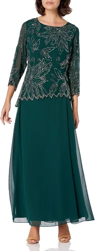 Vista 10 de J Kara Vestido con cuentas florales 3/4 para mujer Negro (black/Gun)