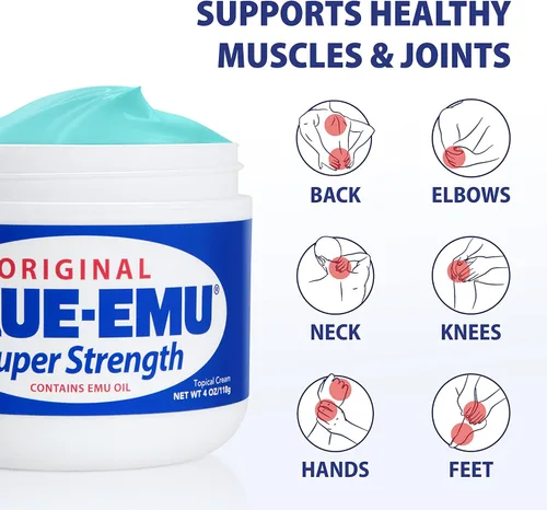 Vista 4 de Crema tópica con aceite de emú Blue Emu, 4 onzas