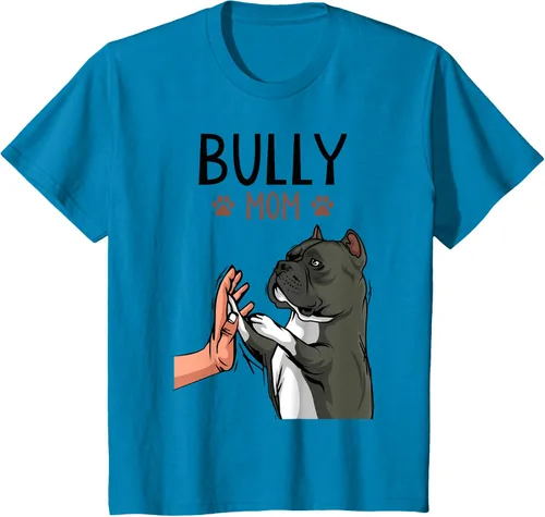 Vista 54 de American Bully Mom Cute Dog Mama Camiseta divertida para mujer, Blanco, S