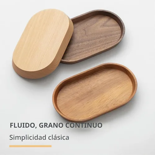 Vista 6 de Vandroop Mini bandeja de madera de acacia, bandeja de té y mesa de café 7.9