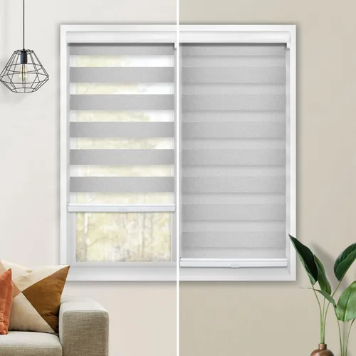 Vista 3 de CHICOLOGY Persianas de cebra personalizadas, persianas de cebra para ventanas, persianas de cebra para ventanas, persianas de cebra sin cordón
