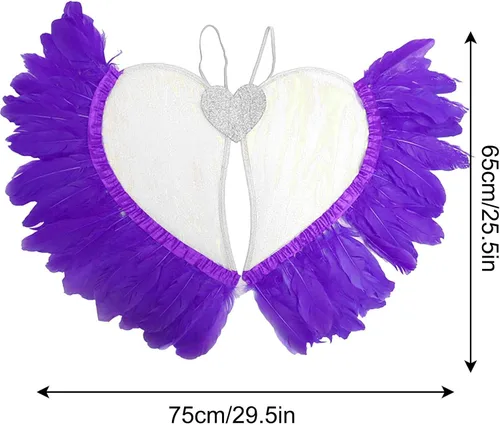 Vista 4 de Xuyuan Angel Wings for Girls, Fairy Wings for Women Girls, Transparent Cosplay Wings for Christmas Party Cosplay Photography Birthday Party Costume