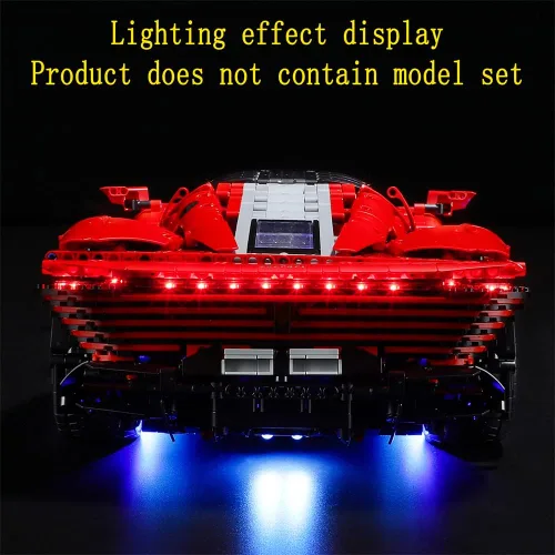 Vista 8 de GEAMENT Kit de luces LED compatible con Lego Ferrari Daytona SP3 - Juego de iluminación para modelo Technic 42143 (juego de modelos no incluidos)