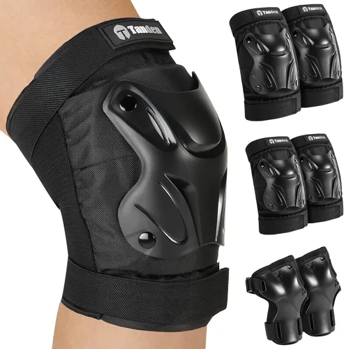 Vista 14 de Tanden Equipo de Protección para Patinaje Rodilleras y Coderas Protectores de Muñeca para Patinaje sobre Ruedas Monopatín, Almohadillas de Patinaje