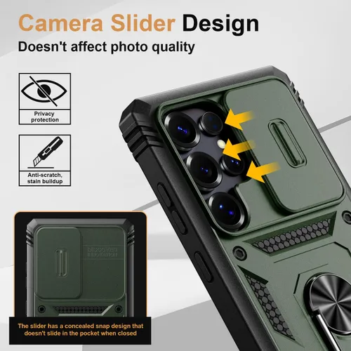 Vista 2 de PASNEW Funda para Samsung Galaxy Note20 Ultra, cubierta de cámara de grado militar resistente de cuerpo completo a prueba de golpes con patada