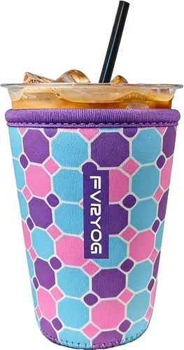 Vista 71 de Fundas de neopreno reutilizables aisladas para café helado, fundas para tazas de café helado, fundas para bebidas heladas y calientes