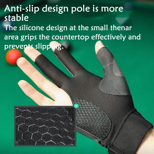 Vista 11 de Billiard Pool Gloves for Right Hand, 3 Finger Billiards Gloves