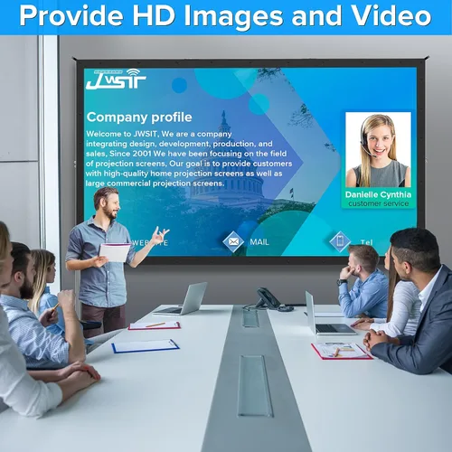 Vista 6 de Pantalla de Proyector para Interiores, JWSIT Pantalla de Cine para Exteriores de 100 pulgadas - PVC Mejorado de 3 Capas 16:9 Pantalla de Proyector