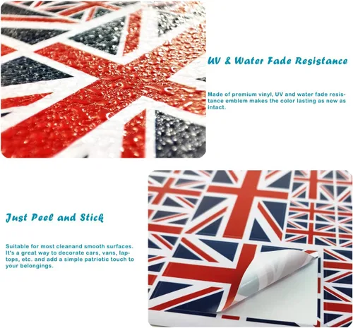 Vista 3 de QQSD Adhesivo de bandera británica del Reino Unido Union Jack en varios tamaños, paquete de 3, 11.7 x 8.3 pulgadas