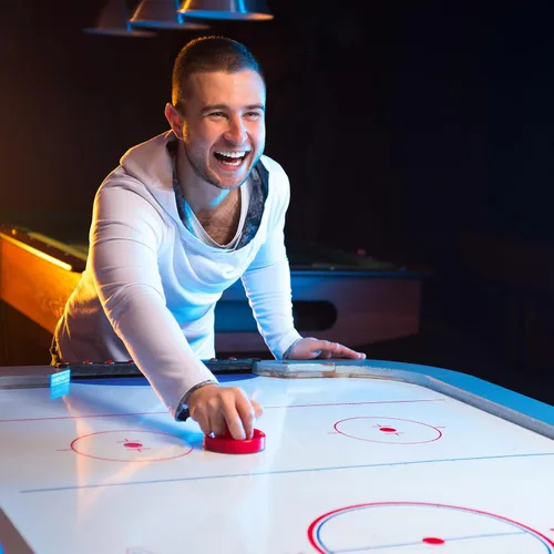 Vista 6 de PATIKIL Air Hockey Pucks Air Hockey - Mesa de juego de repuesto pesado Negro