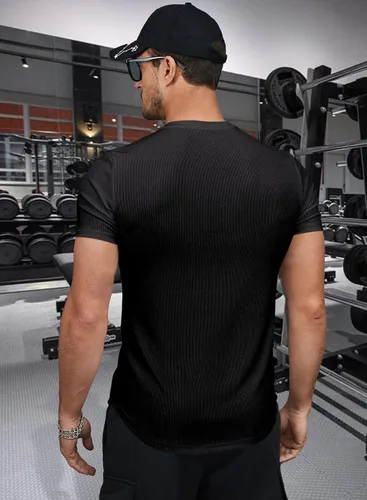 Vista 8 de JMIERR Camiseta ajustada para hombre con cuello en V y cuello en V, camiseta Henley para gimnasio, entrenamiento, atlética