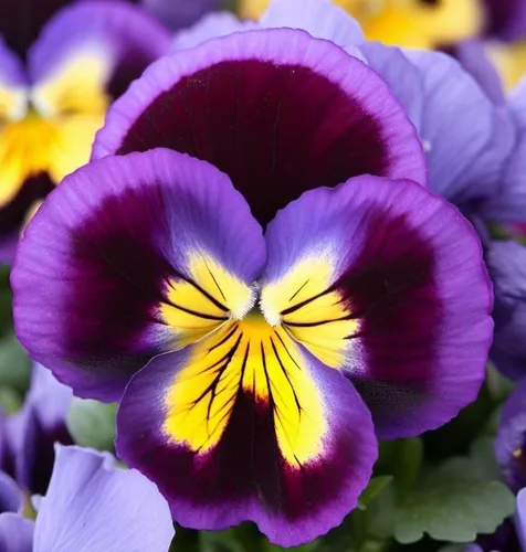 Vista 6 de Viola wittrockiana 'Swiss Giants' (Pansy, Mixed) Semillas de flores, grandes, flores vistosas, aspecto distintivo, altamente atractivo