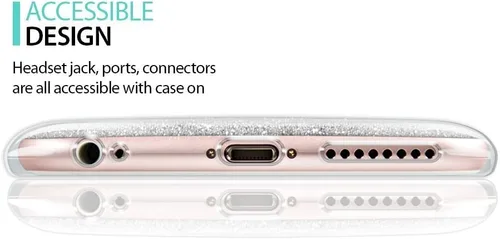 Vista 3 de FINCIBO Funda compatible con Samsung Galaxy S20 Ultra de 6.9 pulgadas, funda protectora de TPU con purpurina plateada brillante para Galaxy S20