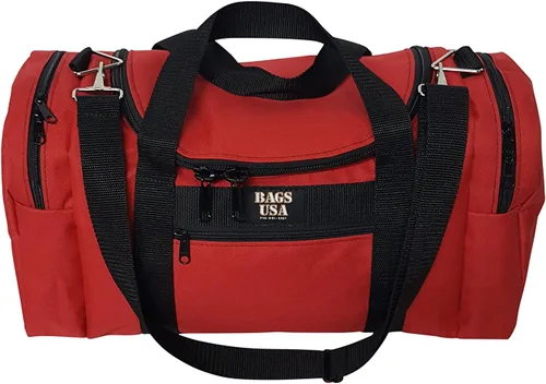 Vista 14 de Bolsa de lona triple grande con apertura en U, bolsillo frontal y dos compartimentos laterales, perfecta bolsa de cabina fabricada en Estados Unidos.