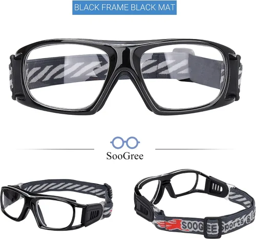 Vista 3 de SooGree Gafas deportivas para baloncesto, fútbol, fútbol, gafas protectoras de seguridad, gafas de raquetbol para adultos, lentes reemplazables