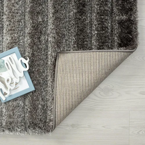 Vista 8 de LUXE WEAVERS Lantanas Collection 7119 - Alfombra geométrica moderna gris de 5 x 7 pulgadas
