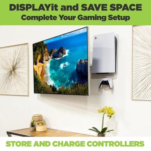 Vista 3 de HIDEit Uni-C Pro Controller Wall Mount - Rubber Dipped Steel Mount for PS5 Pro Xbox PlayStation Nintendo and More - Universal Fit for Most Game