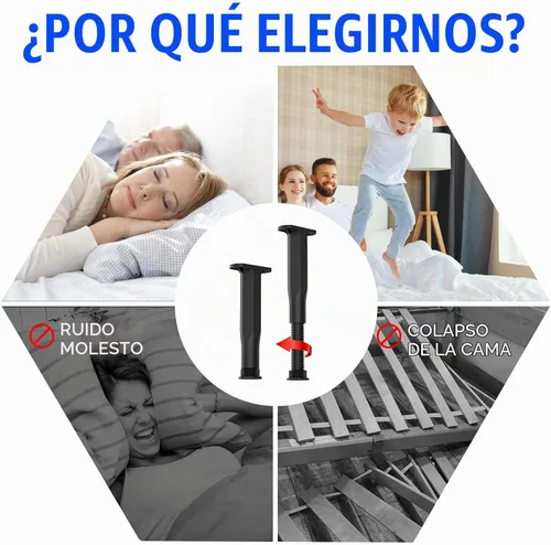 Vista 5 de Patas de soporte de cama ajustables, soporte central telescópico de 5.1 a 8.6 pulgadas