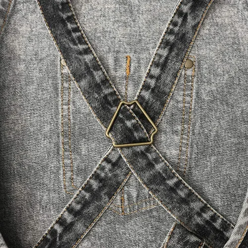 Vista 9 de Jeanerlor - Delantales de trabajo de mezclilla con bolsillos para mujeres y hombres, correas cruzadas y ajustables de S a XXXL, Negro